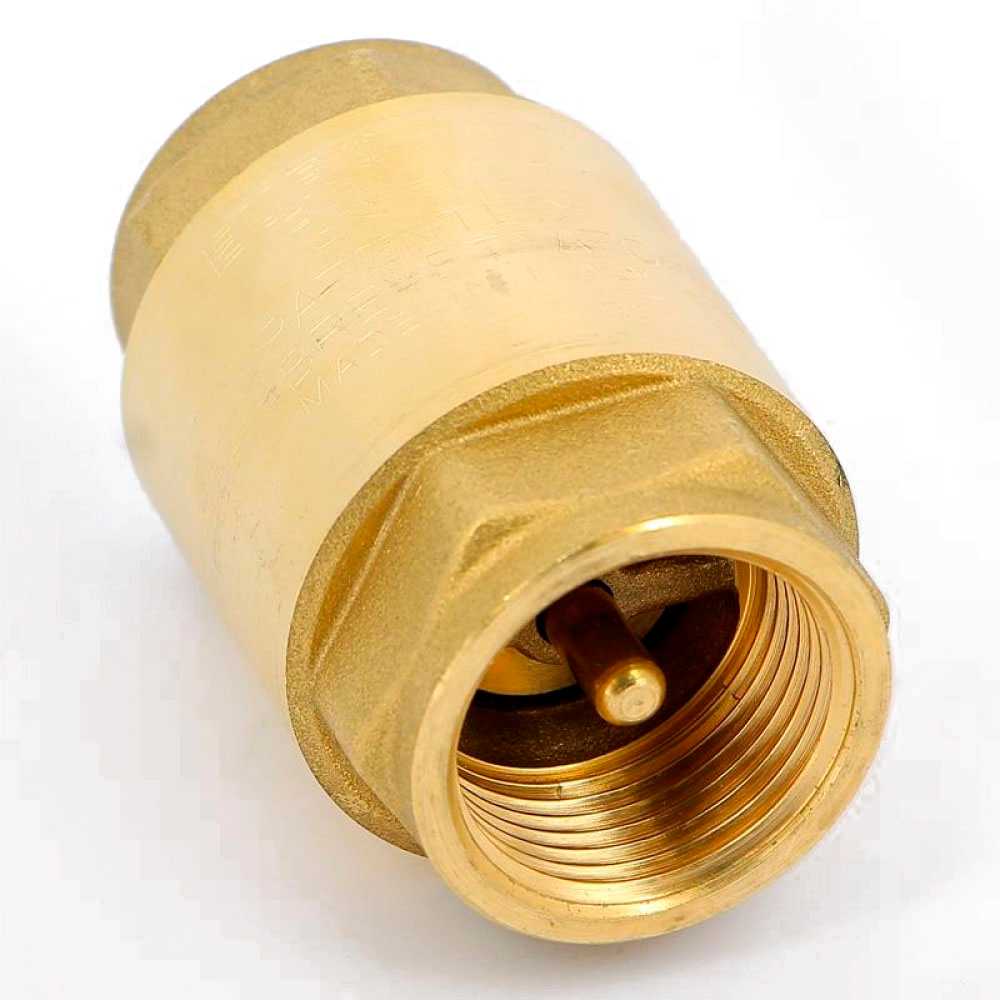 Клапан обратный латунный осевой Ду 25 Ру 16 (гор.вода)